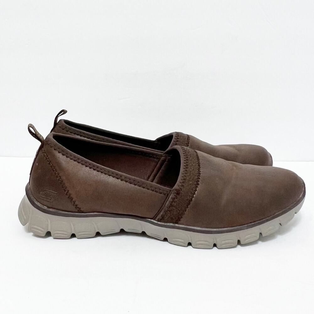 SKECHERS BROWN SLIP ON WOMEN'S MEMORYFOAM LIGHTWEIGHT SHOES SIZE 7.5